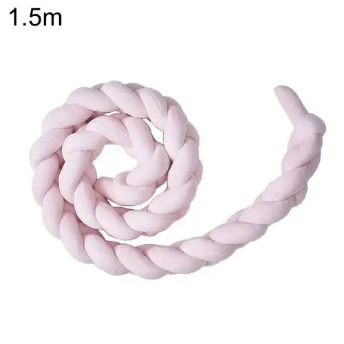 150CM Pink 1/1. 5/2m пряди твист Анти Удар детская кроватка с каймой детская подушка для сна домашний текстиль кроватки, детская кроватка кровать бампер узел кроватки коврик для защиты - Цвет: 150CM Pink