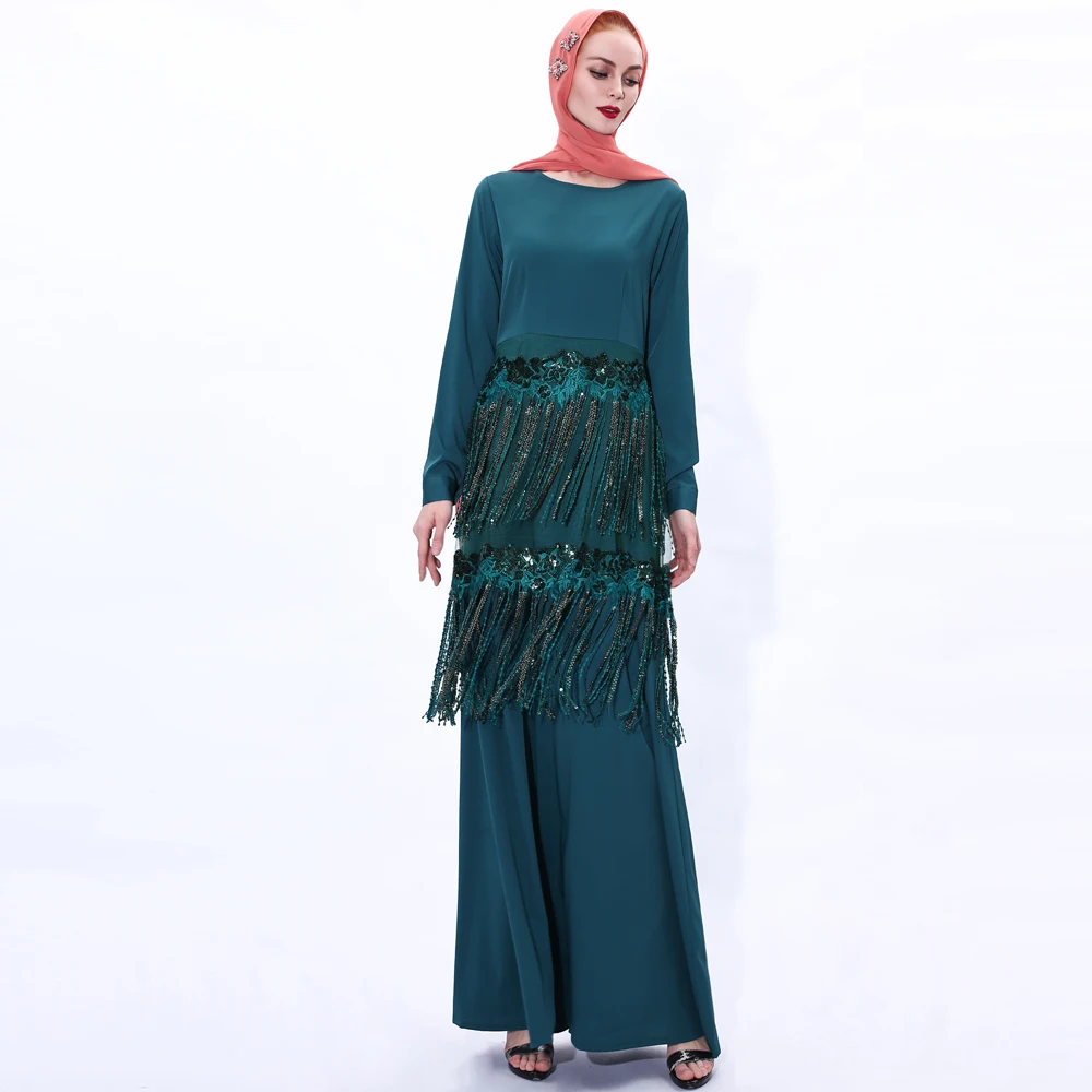 Блестки Abaya для женщин Дубай длинное женское платье вечевечерние турецкий кафтан