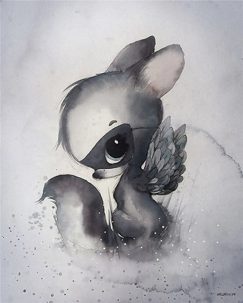 Милый мультяшный кролик эльф настенная живопись детская комната модная