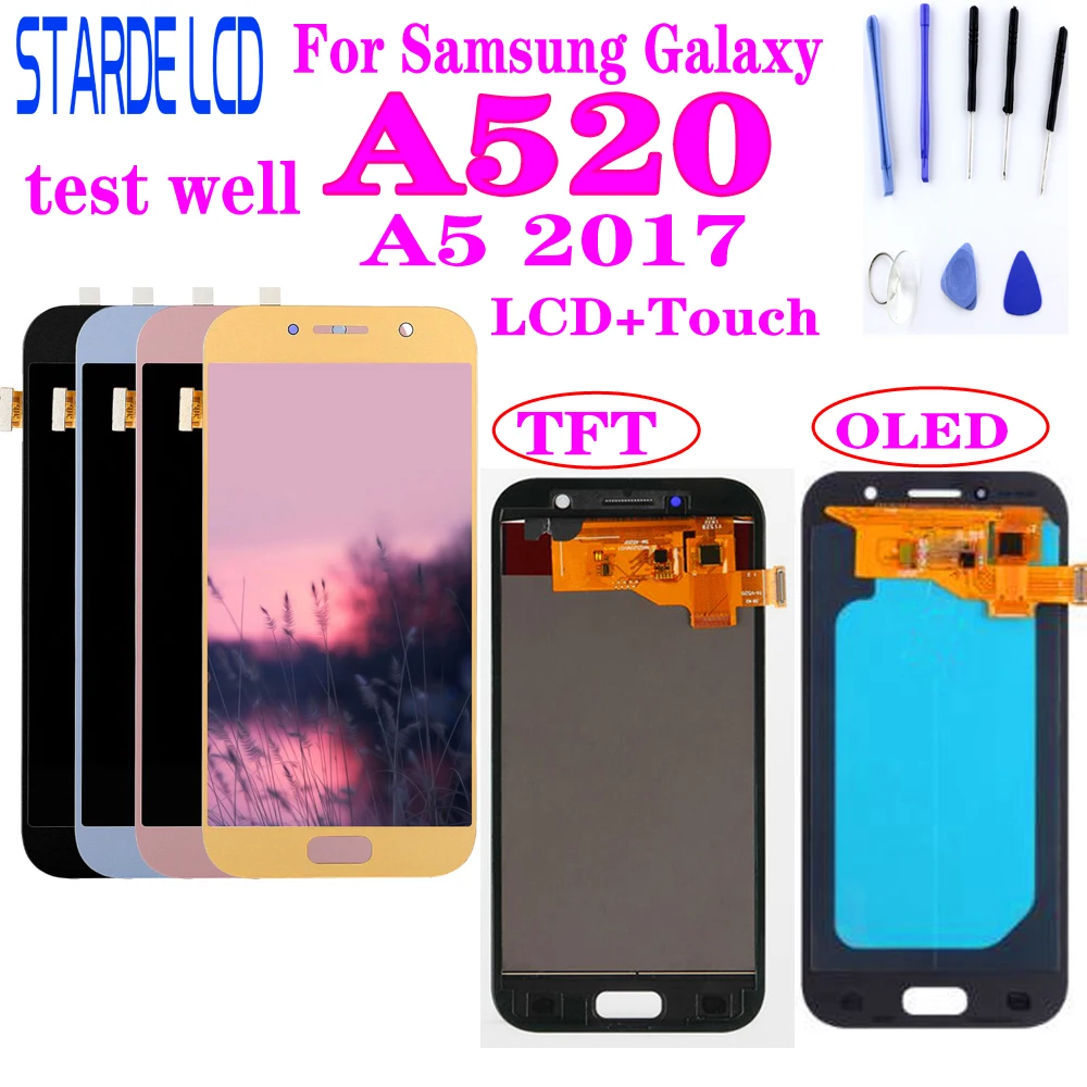 ЖК дисплей AAA + 5 2 для Samsung Galaxy A5 2017 A520 SM A520F с сенсорным экраном и дигитайзером в