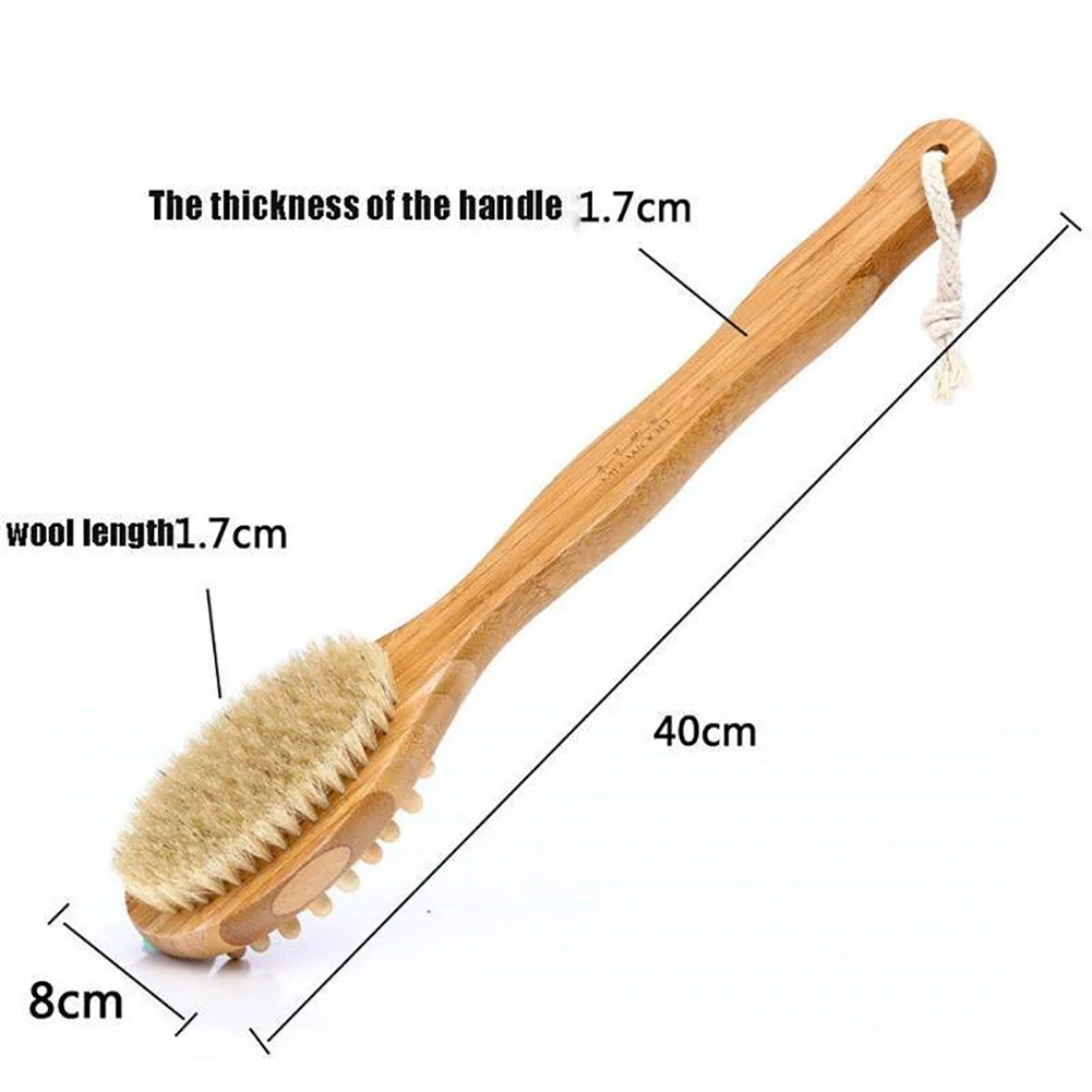 1 шт. щетка для тела Двусторонняя бамбуковая душа Массажная спины с длинной