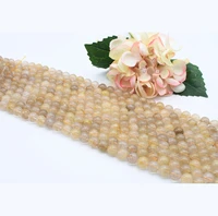 6 12mm natural smooth gold rutilated quartz round stone beads for diy necklace bracelet jewelry make 15 free delivery