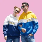 Парная Спортивная толстовка с капюшоном с принтом король или королева, мужской и женский топ для пары, повседневные свободные свитшоты в стиле хип-хоп составного кроя 2021