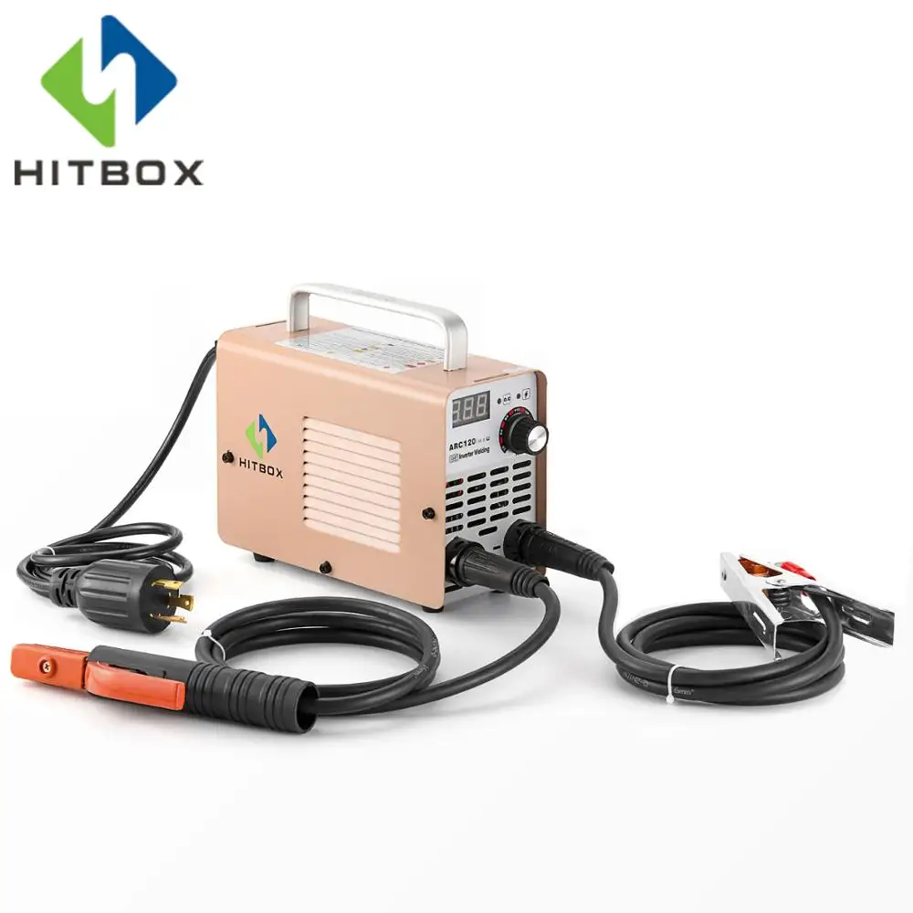 HITBOX инверторный дуговой сварочный аппарат, мини дуговой сварочный аппарат 220 В, малый размер, сварочный аппарат ARC120 для домашнего использования, 120A MMA сварочный аппарат