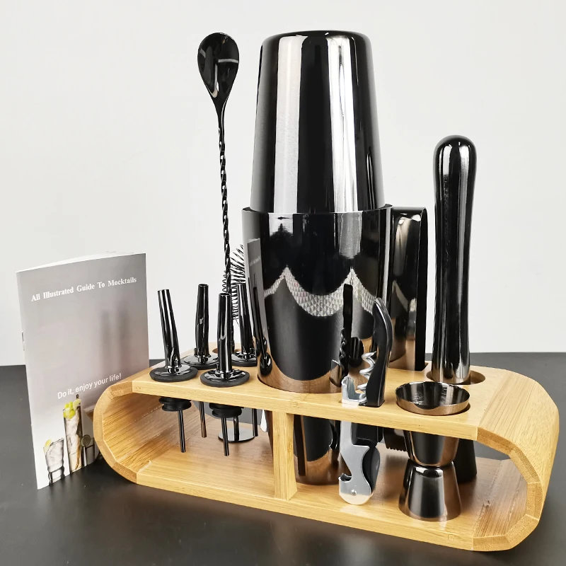 Набор для бардинга Бостон комплект из 11 предметов шейкер коктейлей черного и