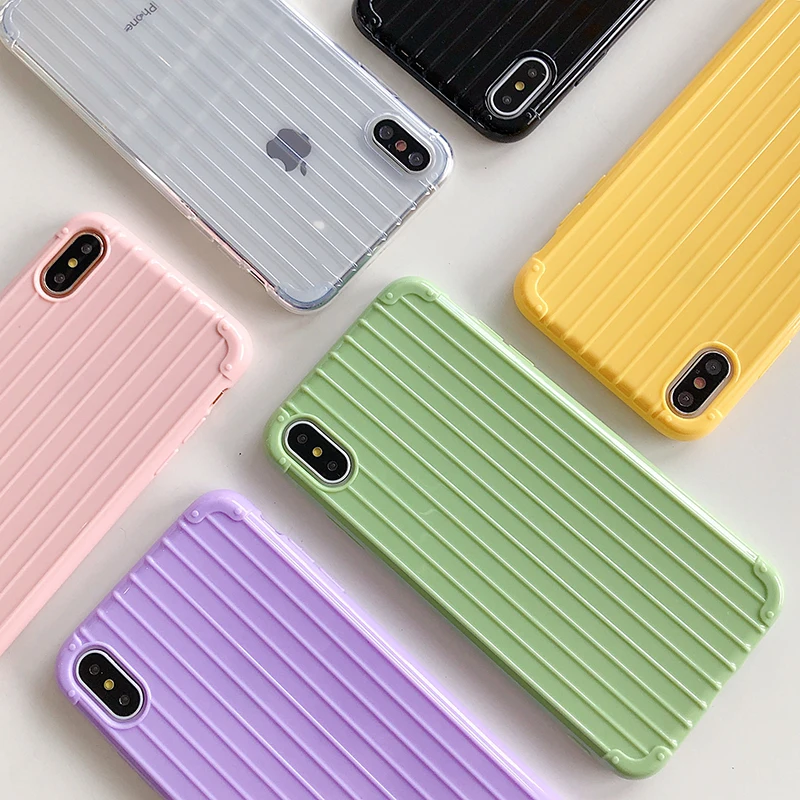 

Curved Suitcase Phone Case For Huawei P40 Mate 20 30 Lite Honor 8 9 10 20 30 Pro Honor 10i 20i 8X 9X Soft TPU Case Cover