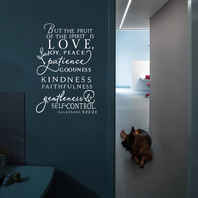 Негабаритных Библии пс дух фруктов виниловые резные настенные арт дизайн