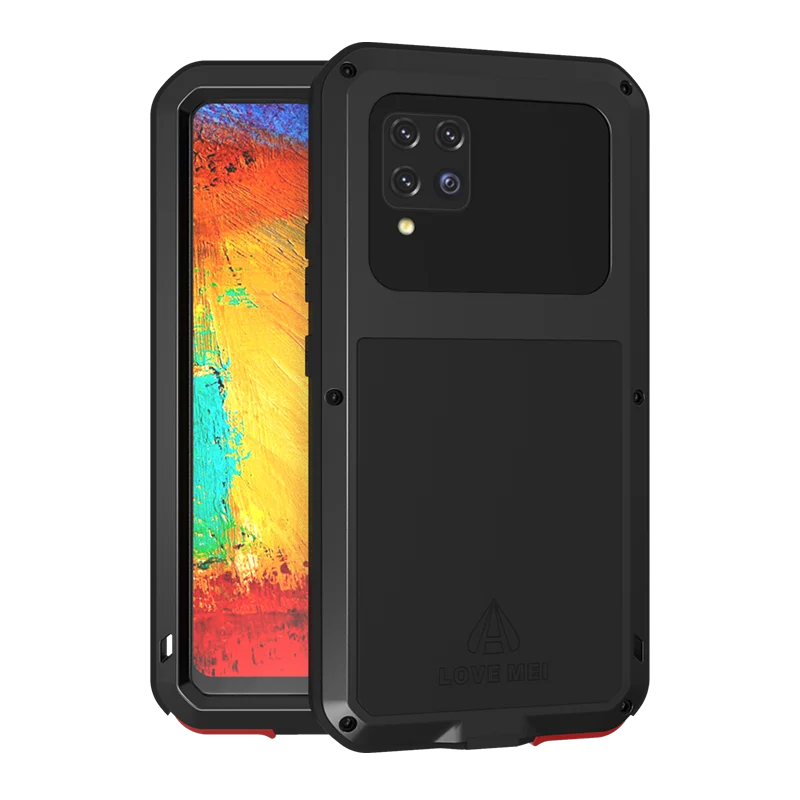 Gorilla glass LOVE MEI мощный металлический чехол для Samsung Galaxy A42 5G водонепроницаемый
