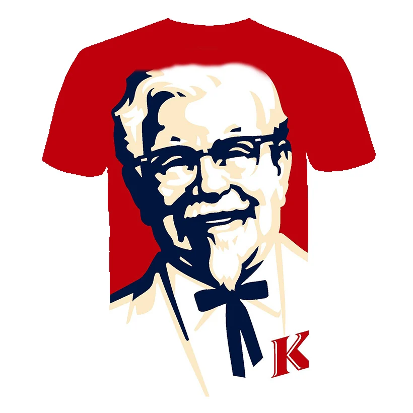 Классная футболка KFC с 3D-принтом дедушки босса Мужская/Женская хипстерская для