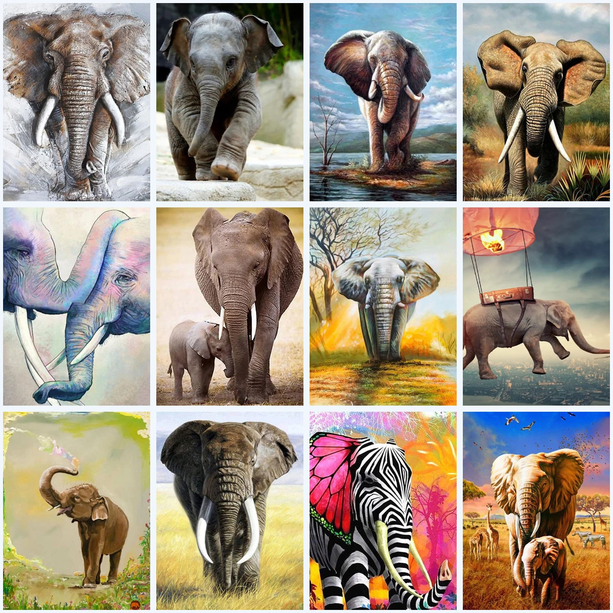 Алмазная живопись 5d сделай сам полная вышивка со слоном животное мозаика узор