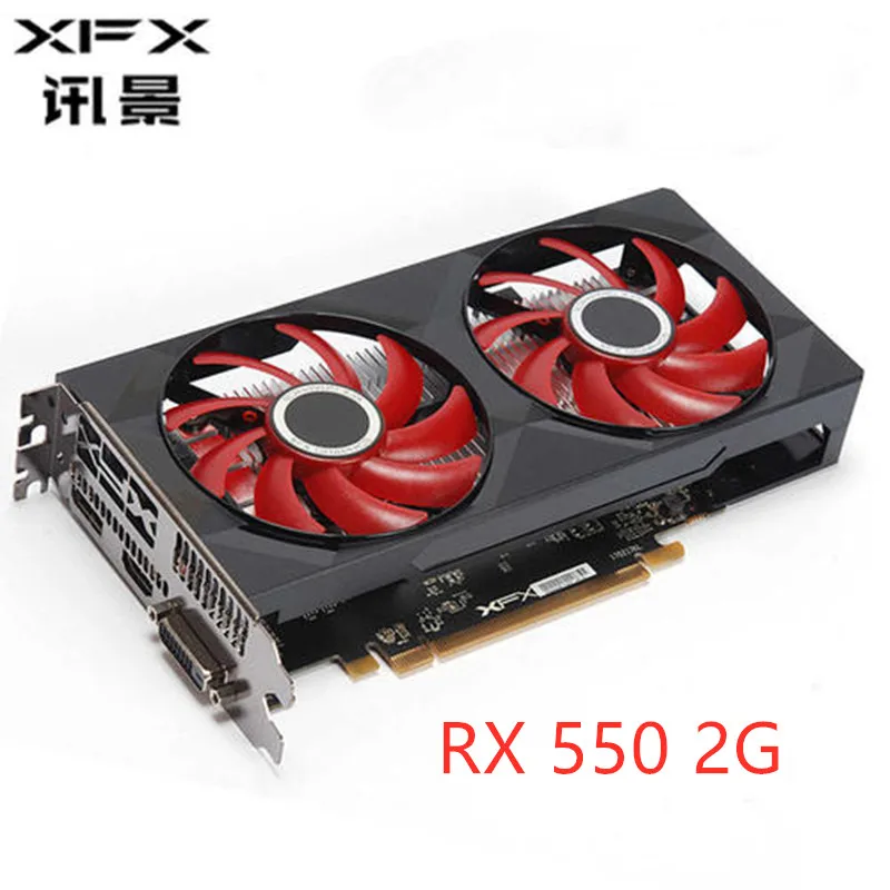 

New product xfx RX 550 Graphics Cards GPU AMD Radeon RX550 2G Video Desktop PC Computer Game Videocards Screen Map VGA DVI HDMI