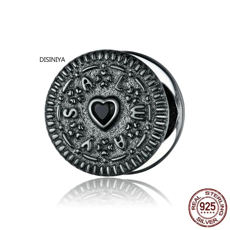 

DISINIYA 925 Sterling Silver Sandwich Biscuit Charm for Original Bracelet & Bangle Women Silver Jewelry Making Gift ZBSC30352