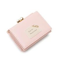 10pcs lot short wallet for women mini small wallet 3 folds leather purse girls money bags