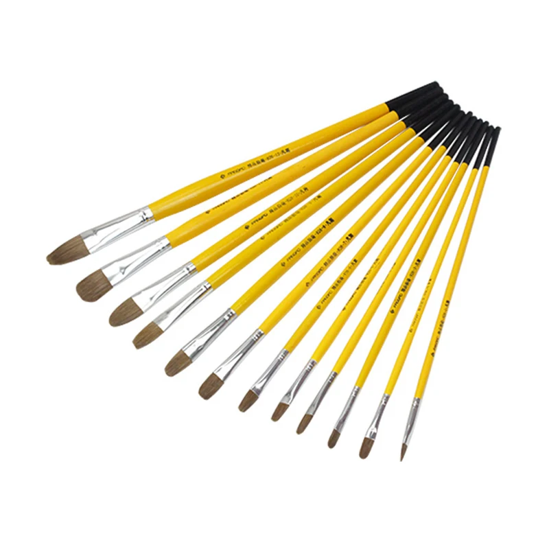 Деревянная ручка с длинным хвостом искусственная для рисования кисть акварели 6