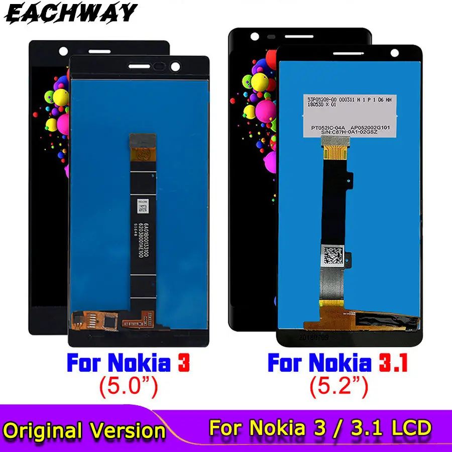 

Оригинальный дисплей 5,2 дюйма для Nokia 3, ЖК-дисплей TA-1038, сенсорный экран 1440*720 для Nokia 3,1, сменный ЖК-экран 3,1, TA-1063