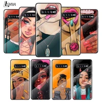 cool african black girl for samsung galaxy s20 fe s10e s10 s9 s8 ultra plus lite plus 5g tempered glass cover phone case