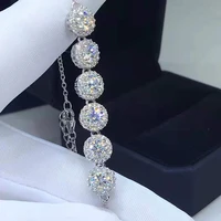 trendy 3 carat d color fl moissanite bracelet for women jewelry 18k gold plated 925 silver gra moissanite charm bracelet gift