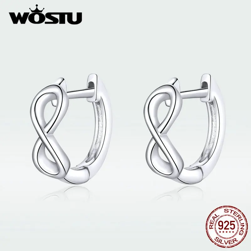 Женские серьги-гвоздики WOSTU серебряные серьги из 100% настоящего 925 пробы подарок