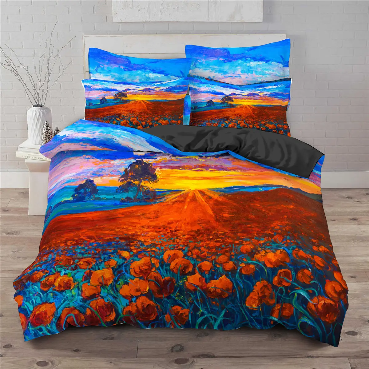 

Sunflower Printed Duvet Cover and Pillowcase 2/3Pcs 3D Floral Bedding Set Single Twin Queen Double King Full Size Home Textiles