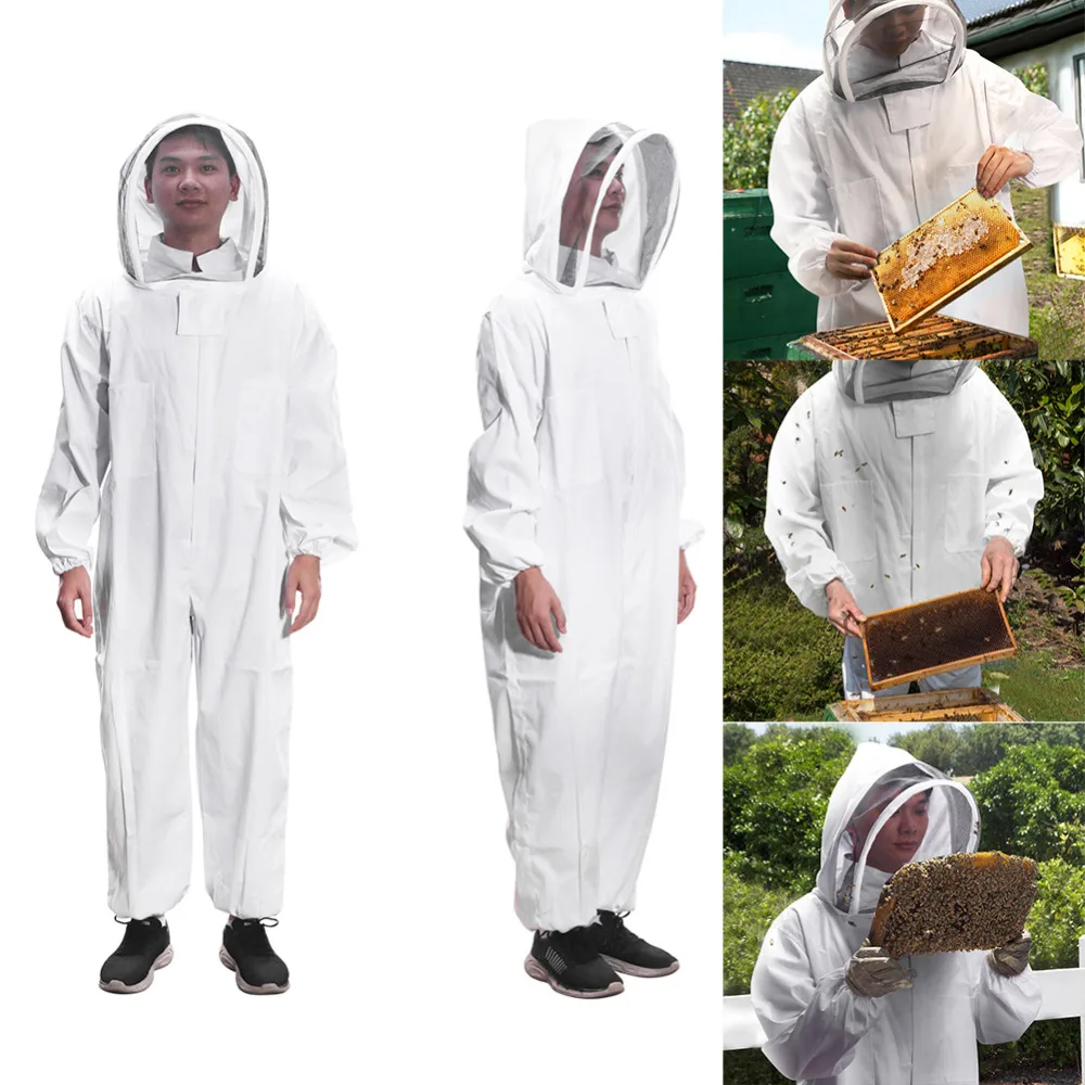 

Professional Beekeeping Protective Equipment Veil Full Body Suit Hat Smock Beekeeping Tools Set Dress All Body Equipment