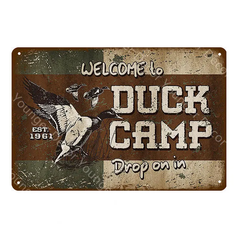 YD8765AI Man Cave Warning Hunting Tin Sign Vintage Wall Decor For Farm House Gun Shop Decorative Plate Hunter Gift Deer Poster YI-143 - Цвет: YD8765AI