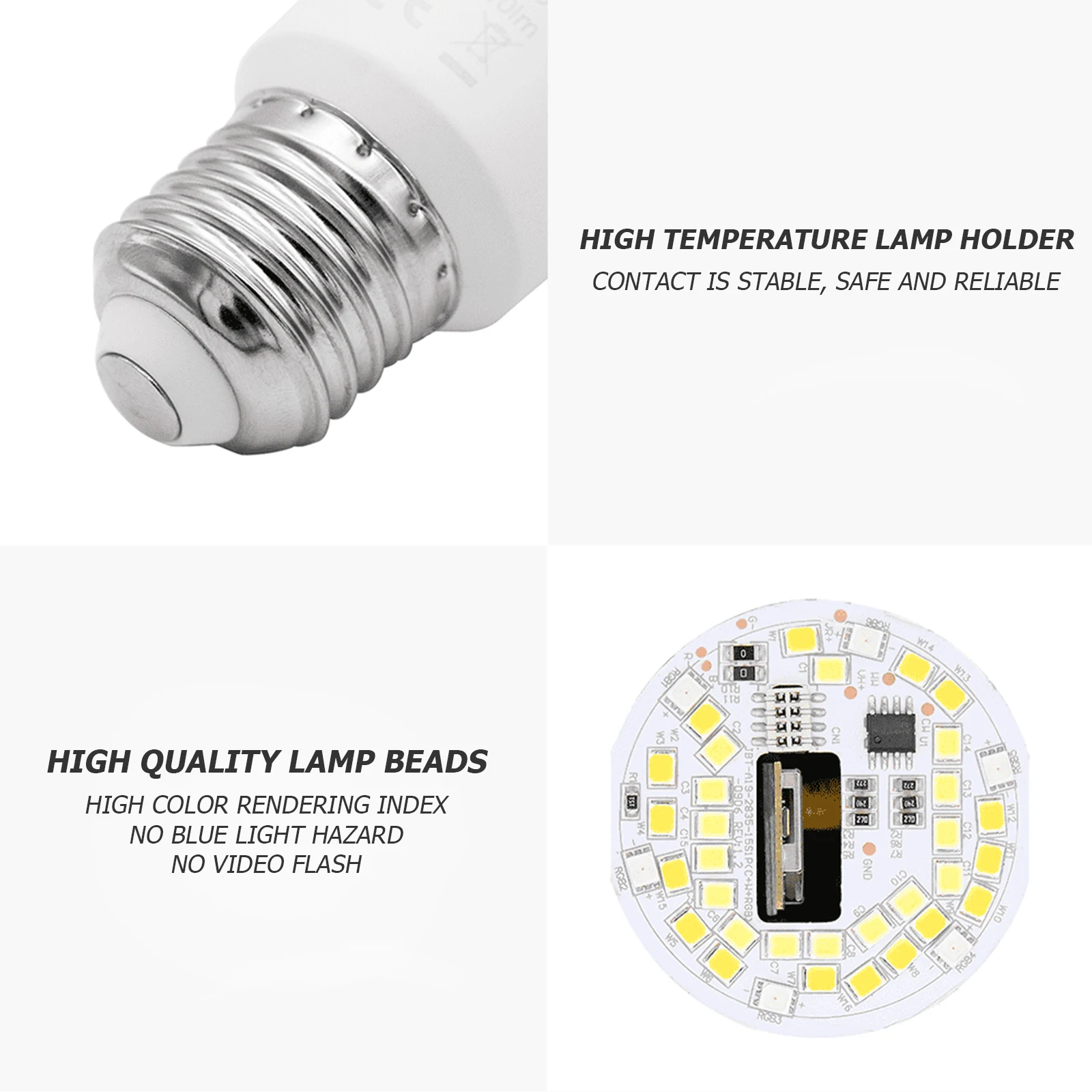 

WiFi Smart Light Bulb E26/E27 LED RGB Lamp Work with Alexa/Google Home 85-265V RGB+White Dimmable Timer Function Magic Bulb