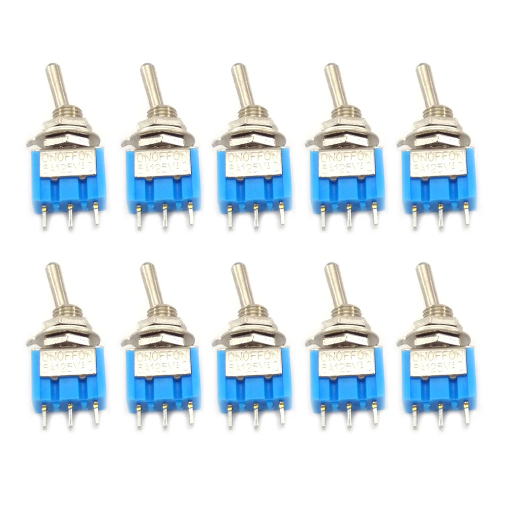 

10PCS MTS-102 6A 125VAC 3-Pin ON-ON SPDT Toggle Switch