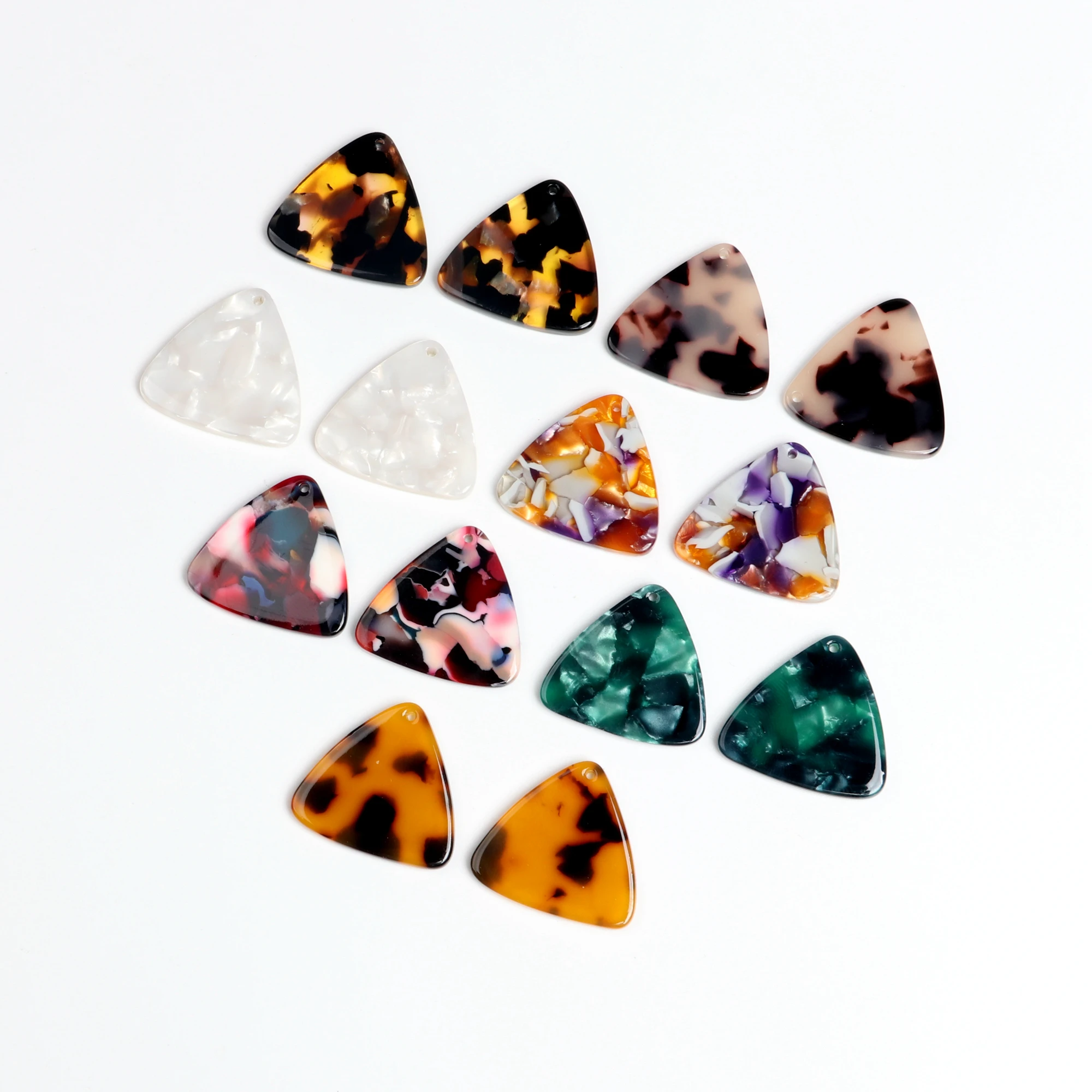 Tortoise Shell Earring Charms,Acetate Stick Charms,Triangle Shaped pendant,Triangle Shaped Earrings Part, 22mm x 24mm,ACE202