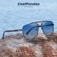 coolpandas 2022 mens sunglasses square polarized retro gradient lens sun glasses male anti glare driving eyeglass ladies uv400