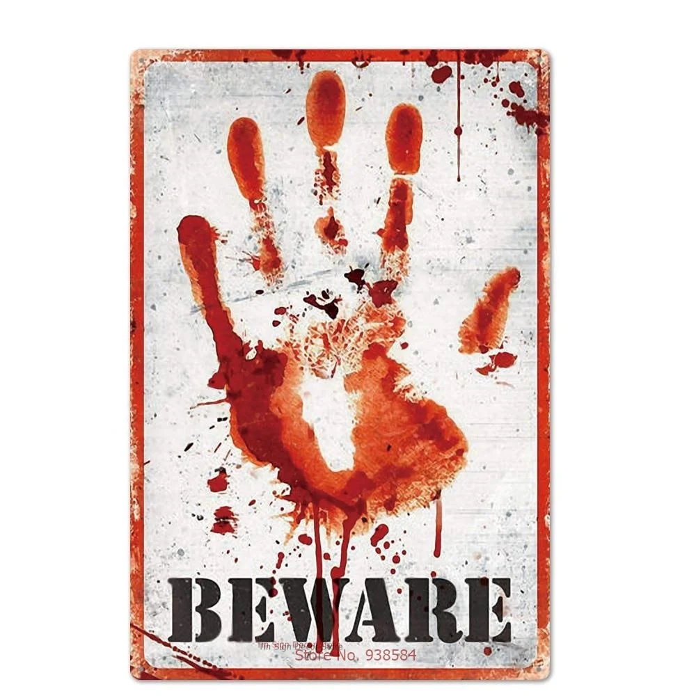 

Tin Sign Beware Danger Zombie Poster Wall Decor Art Plaque Metal Signs Shabby Iron Poster For Music Cafe Pub Club Bar vintage