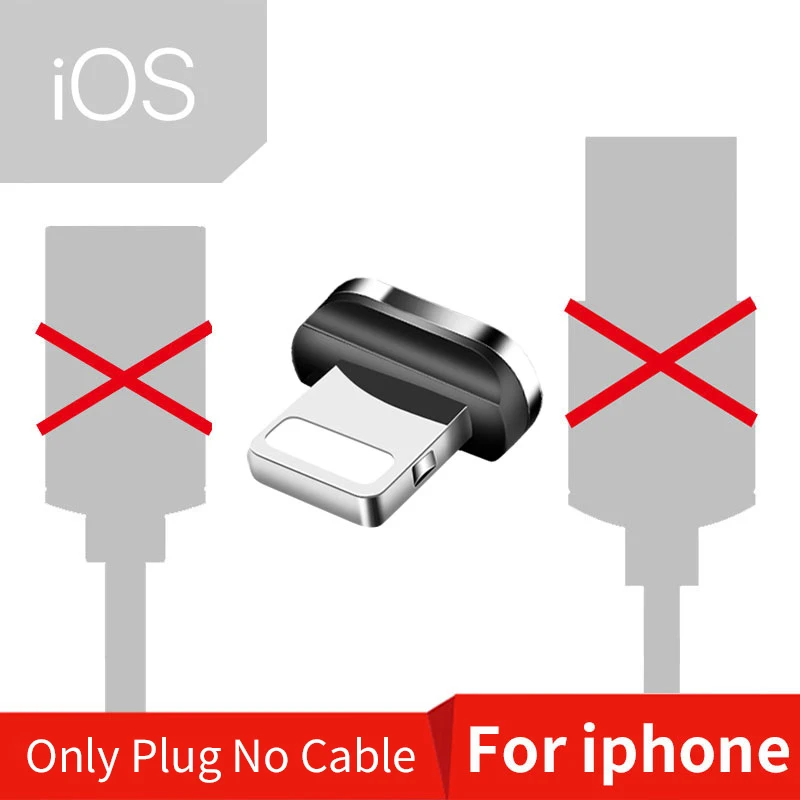 Essager 1/2/3 м Магнитная Micro USB кабель для передачи данных для iPhone Android Тип-Док-станция с usb зарядка магнит Зарядное устройство адаптер Тип USB c телефонных кабелей - Цвет: Only iOS Plug