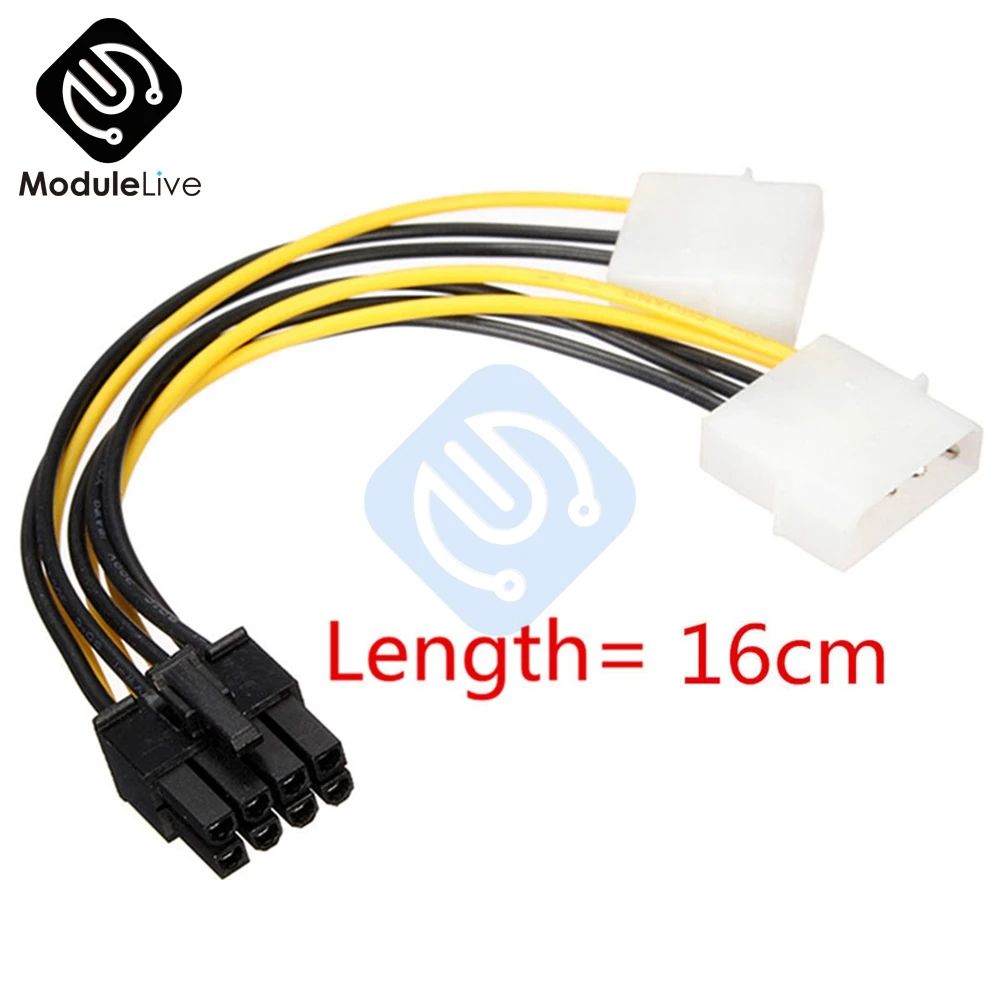 Двойной преобразователь Molex LP4 4 Pin к 8 PCI E Express адаптер кабель питания провод