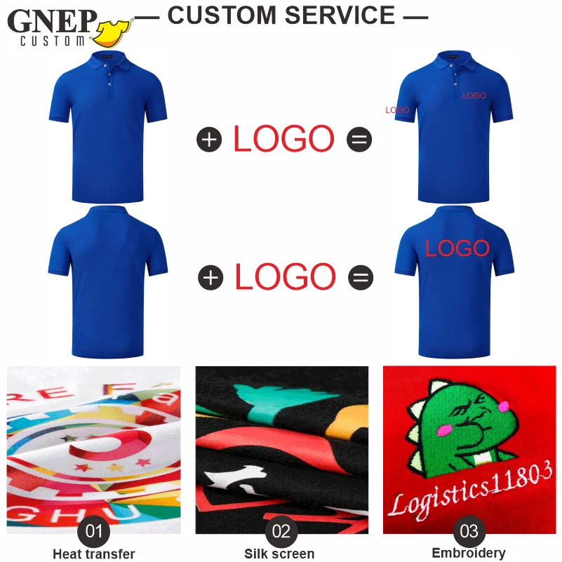 Мужская и Женская Повседневная рубашка-поло GNEP из 100% хлопка сделанная на заказ