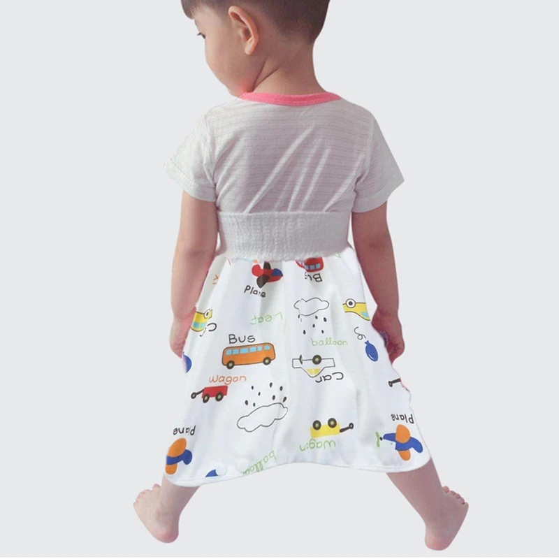 

Newborn Baby Waterproof Nappy Changing Diaper Skirt Cartoon Printed Washable Reusable Urine Pad Infant Cotton Training Diaper