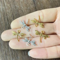 zinc alloy retro wind dragonfly small pendant diy beaded bracelet necklace jewelry craft making supplies accessories wholesale