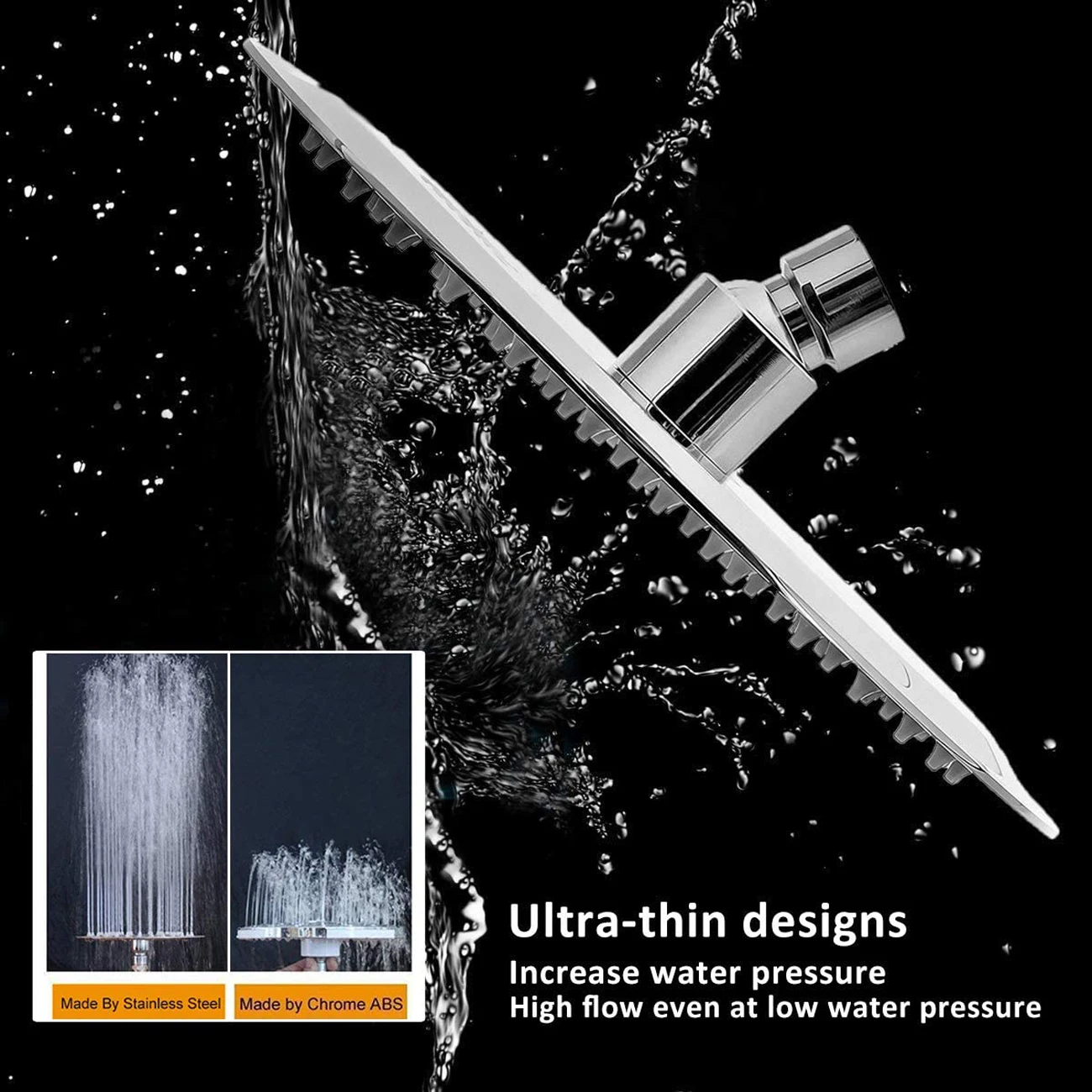 

High Pressure 8-Inch Round Fixed Shower Head Rainfall Shower Head Shower Faucet Shower Head Bathroom Accessories