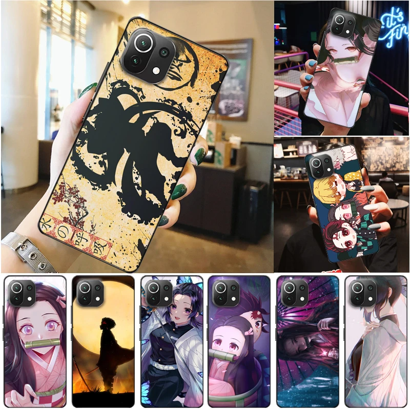 

Demon Slayer Agatsuma Zenitsu Kimetsu No Yaiba Kamado Nezuko Kamado Tanjirou Phone Case For Xiaomi 11 Lite Pro Coque Funda