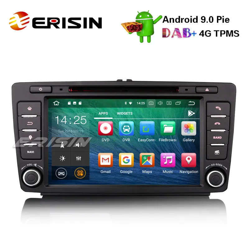 Erisin ES4826S 8 &quotAndroid 9 0 Авторадио GPS DAB + CD TNT RDS USB Bluetooth для Skoda Octavia Yeti Superb|Автомагнитолы|