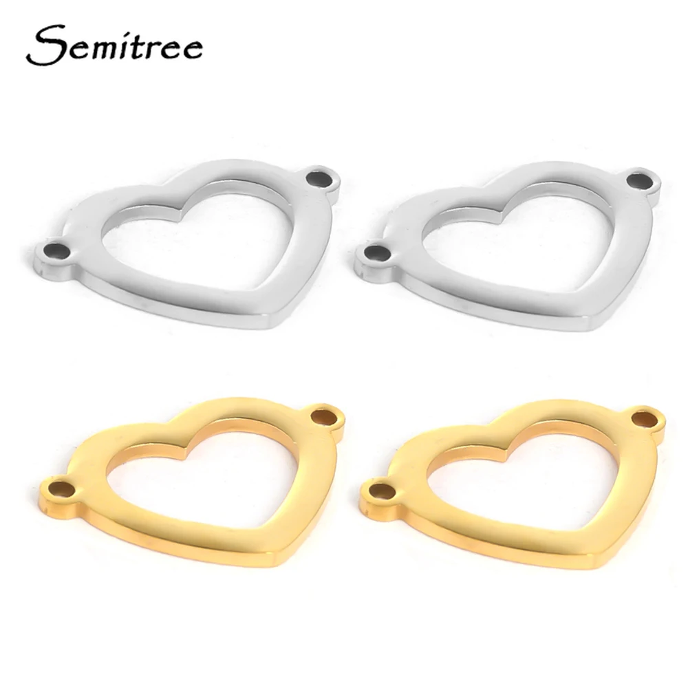 Подвески для браслета Semitree из нержавеющей стали в форме сердца 5 шт.|Шармы| |