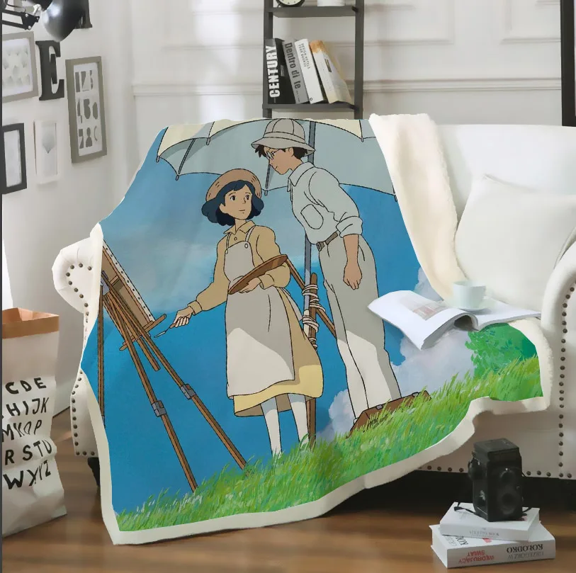 3D принт мультфильм аниме ветер поднимается милый девочка мальчик одеяло для