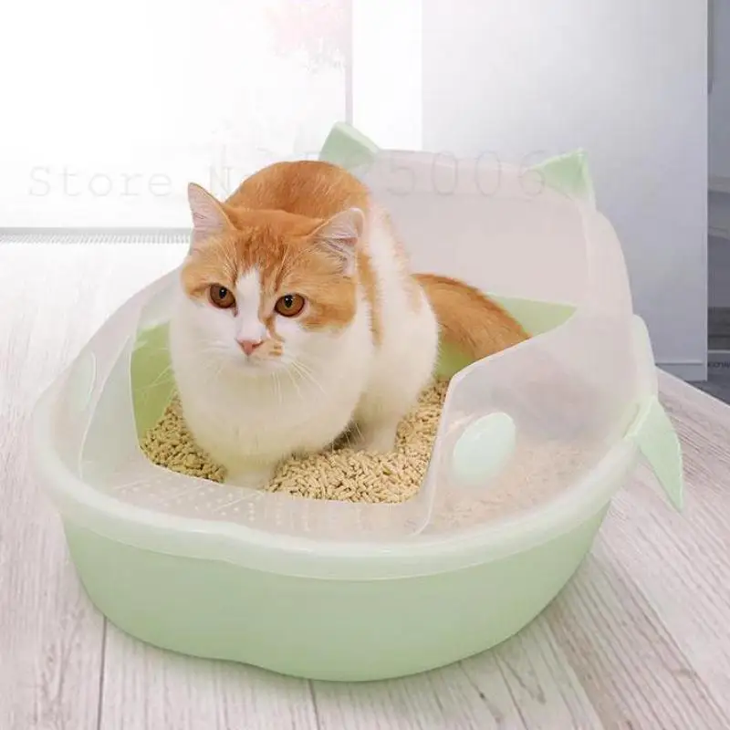 Горшок для кошек полузакрытый котенок туалет маленький милое брызгозащищенное