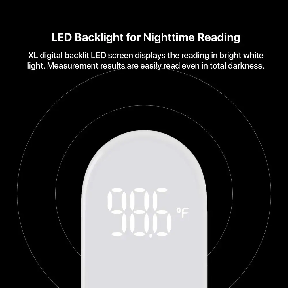 

No-Touch Forehead Thermometer, Digital Infrared for Adults and Kids, Touchless Baby, Large LED Display, Gentle Vibration Alert