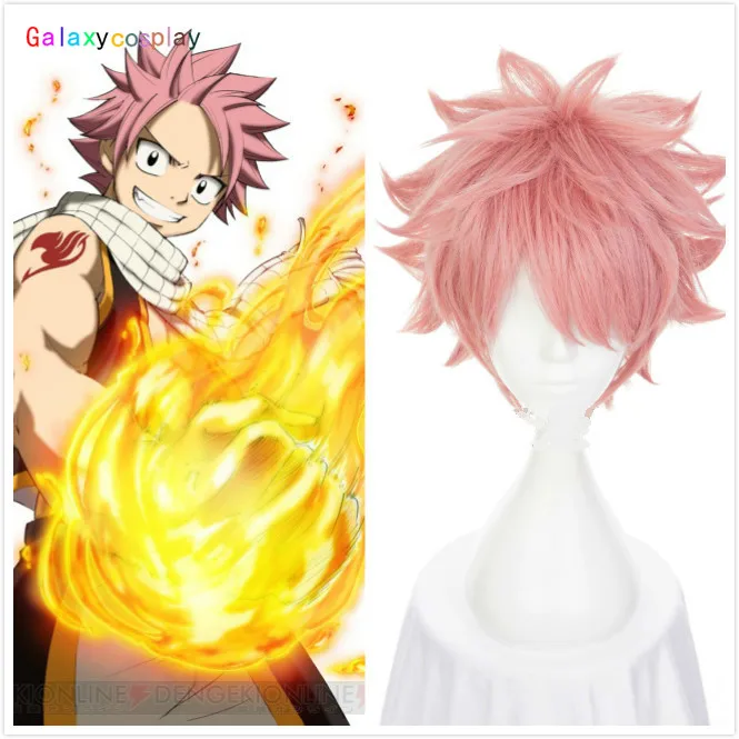 Сказочный хвост Natsu Dragneel светильник розовый многослойный короткий унисекс