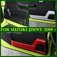 accessories inner door stereo speaker audio decoration cover trim for suzuki jimny 2019 2022 red carbon fiber look matte