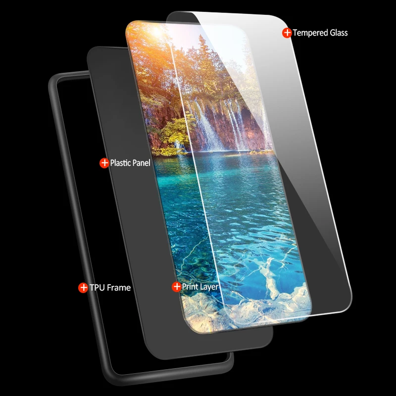 Чехол из закаленного стекла для Xiaomi 5X6X8 9 SE A1 A2 Lite TPU Capa для Redmi Note 4x 5A 6 7 Pro Prime роскошный противоударный жесткий чехол