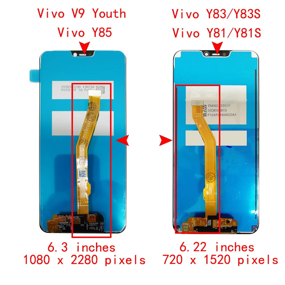 Pantalla LCD de 6,3 pulgadas para Vivo Y85 1727 1726, m&oacute;dulo de digitalizador con sensor de pantalla t&aacute;ctil, montaje de marco para Vivo Y85-1