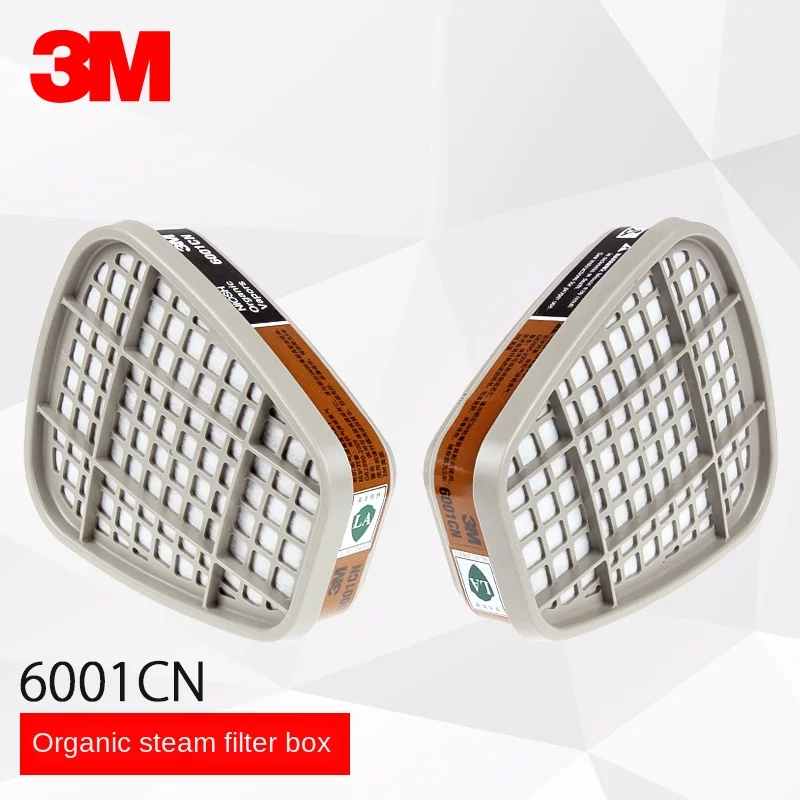 

3M 7 in 1 suit 7502/6502 half face gas mask with 2pcs 6001 Filter Cartridge for respiratory protection of Paint Chemical Gas