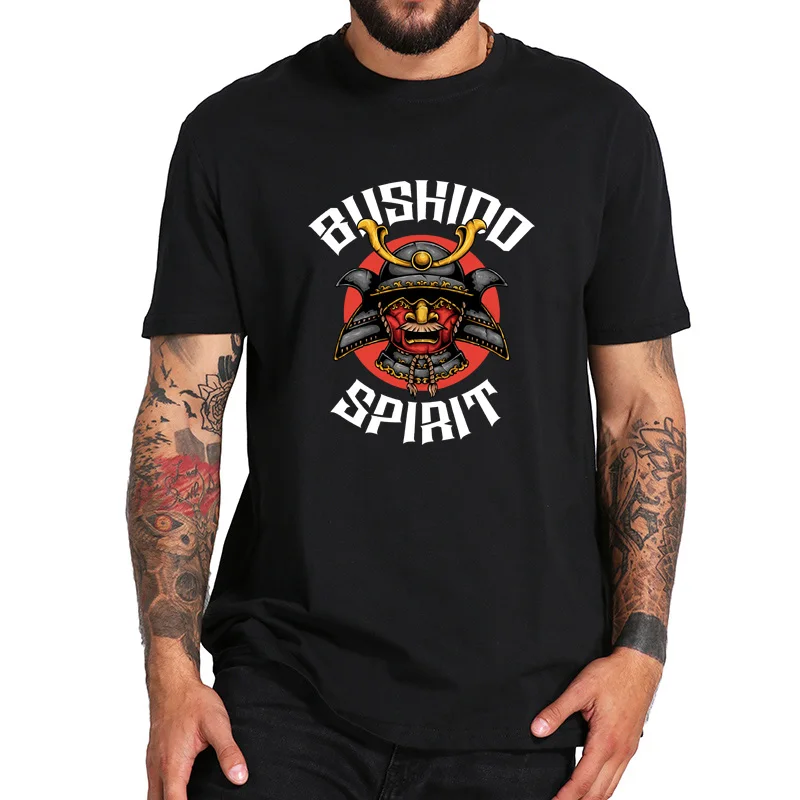 

Bushido Spirit T Shirt Japanese Culture Samurai T-Shirt Comfortable Short Sleeve Homme EU Size 100% Cotton Tees