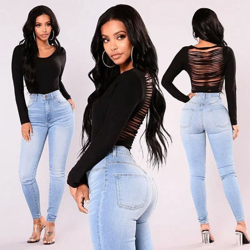 

Fashion 2020 Women Lady Denim Skinny Pants High Waist Stretch Jeans Slim Pencil Jeans Women Casual Jeans