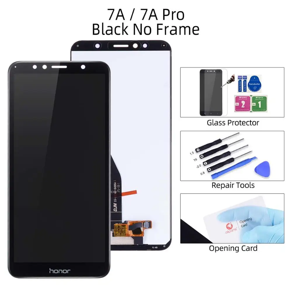 Дисплей для HUAWEI Honor 7A / 7A Pro / 7C / 7C Pro LCD в сборе с тачскрином ldn-l29 aum-l29 Черный белый золотой - Цвет: 7A Black 5.7 inch